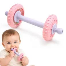 Brinquedos De Dentição Para Bebês De 3 A 6 Meses , Mordedor De Halteres 6 12 Bebê De Silicone Com Superfícies De Mastiga