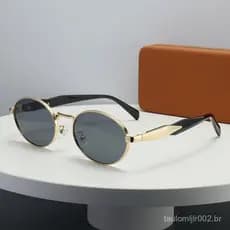 Moda Oval Personalizado Óculos De Sol Para Mulheres Homens Com Sentido Avançado Retro Estilo Europeu E Americano Sombra