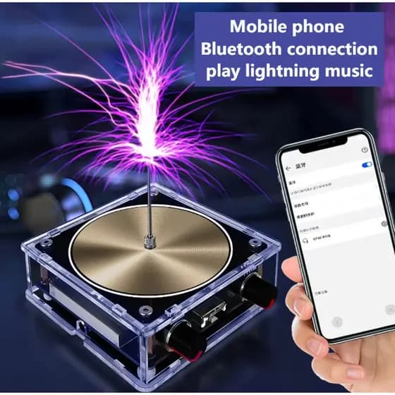 Mini bobina Tesla Artificial relâmpago acabado arco caixa de música alta potência mini alto-falante Bluetooth presente d