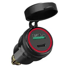Carregador De Motocicleta PD Tipo C , 30W , Tomada DIN , 12-24V , Carregamento Rápido USB Duplo , À Prova D'água Para Is