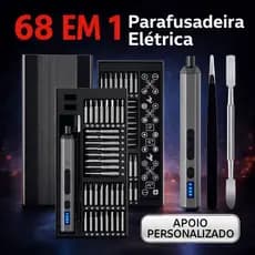 Chave de fenda elétrica doméstica 68 em 1 conjunto de chave de fenda elétrica de precisão recarregável com broca magnéti