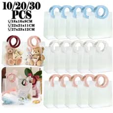 10/20/30 Bolsas de Presente 27X23CM Embalagem Transparente Fosca Pvc Alça Redonda Praia Piscina Tendência Verão Presente