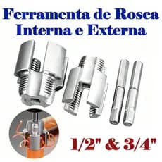 Rosqueador Abridor Interno e Externo para Tubos de PVC 1/2" & 3/4" | Compatível com Furadeira/Broca