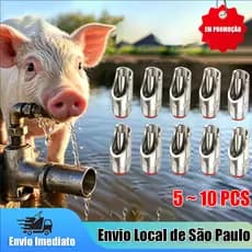 5~10 PCS Bebedouro de Porco Automático Chupeta Suíno Bico Aço Inox