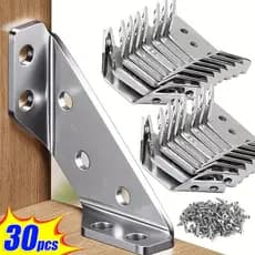 10/20/30 PCS Conector de Canto Aço Inoxidável Cantoneira Junção de Canto Móveis de Madeira Universal Suporte Para Cantos