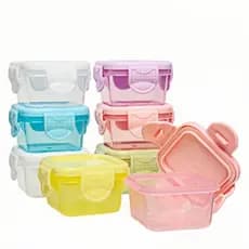 Kit c/8 Mini Potes para Congelar Papinha c/ Tampa Hermética Porta Leita em pó Frutas para Bebe adultos A Kit 2/4/12/16