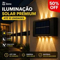 Arandela LED Solar para Parede Muro Jardim Quintal Garagem Área Externa