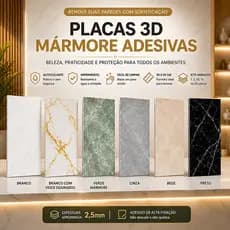 Kit 50 Placas Adesivas 3D Mármore Revestimento Parede Decorativa 60x30cm