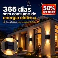 Arandela Solar Externa LED Liga e Desliga Automático Resistente à Água