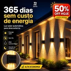 Arandela Solar LED Externa Resistente à Água para Jardim Muro Parede Casa
