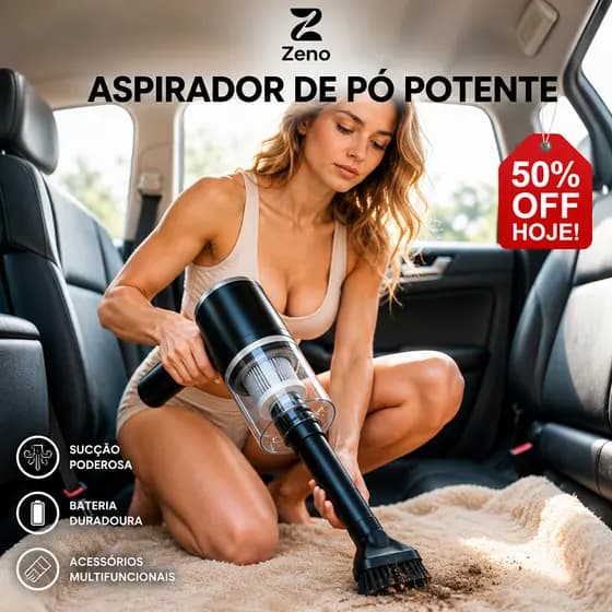 Aspirador de Pó Portátil Sem Fio 3 em 1 Recarregável Para Carro Casa Escritório