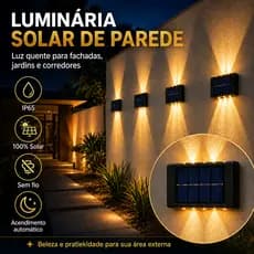 Luz Solar LED de Parede para Jardim Casa Área Externa Resistente à Água