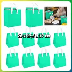 Kit 10 Verde Bolsa térmica bolsa refrigerante bolsa piquenique bolsa para comida viagem para alimentos quentes e frios