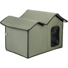 Abrigo Grande Isolado para Gatos, Casa para Gatos ao Ar Livre à Prova d'Água, Casa para Gatos Aquecida para Exterior, Ab