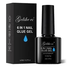 Cola para Unhas em Gel Gelike EC para Unhas Postiças: Cola UV Forte 6 em 1 para Pontas de Unhas e Unhas Acrílicas - Long