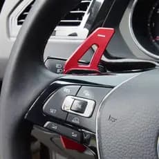 Volante com Paddle Shift para VW Golf GTI Polo Tiguan Jetta Passat Taos T-Cross Nivus Voyage Virtus GTS Adesivos Externo