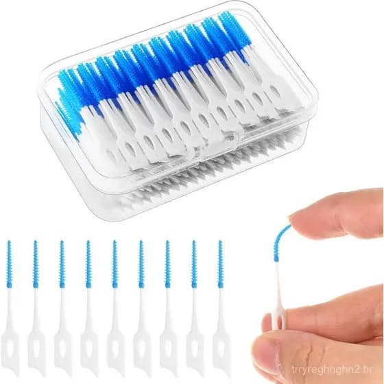 RAYITO 220 Escovas Interdentais, Escovas Dentais de Silicone, Fio Dental Azul para Limpeza Oral e Aparelhos Ortodônticos