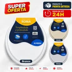 Assento Sanitário Roma Alumasa Oval Universal Branco Areia Cinza Compatível Deca Celite Incepa Icasa