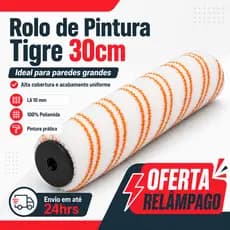 Rolo de Pintura Tigre Pro PA 30cm em Poliamida 10mm para Paredes Lisas