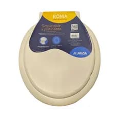 Assento Sanitário Roma Alumasa Oval Universal Areia Tampa Resistente Fácil Instalação