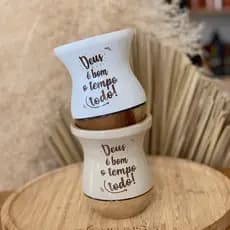 Kit Cuia de Chimarrão Personalizado a Laser com Frase Logo Nome