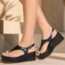 Tamanco Feminino Anabela Sandália Plataforma Preto Varias Cores Confortável Promoção