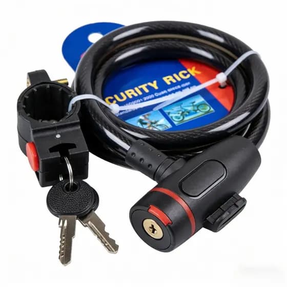 Trava Cabo De Aço 10mm Cadeado Segurança 90 centímetros Bike Moto Espiral Anti-Roubo