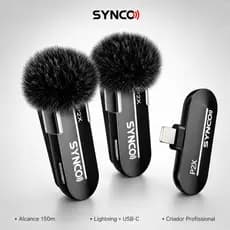 Microfone Lapela Profissional iPhone USB C Lightning 2.4GHz Tiktok Youtube Vlog Streaming SYNCO PXT/L