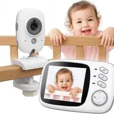Babá Eletrônica Com Suporte para Berço Câmera para Bebês com Tela de 3.2" Visão Noturna 10M Infravermelha Temperatura