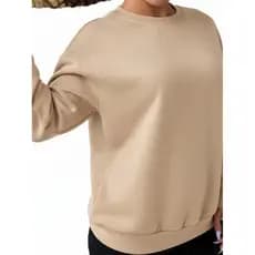 Moletom Feminino Básico Sem Gola Careca Liso Blusa de Frio