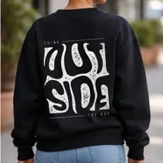Moletom Estampado Frase Think Outside The Box Blusa de Frio Unissex