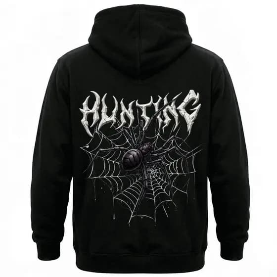 Blusa Moletom Estampado Aranha Frase Hunting Estiloso Unisex Confortável