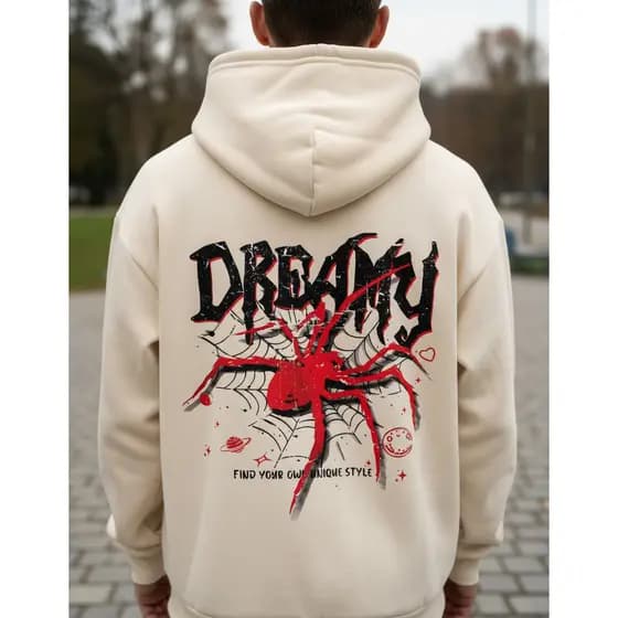 Moletom Canguru Aranha Estampado Flanelado Dreamy Streetwear