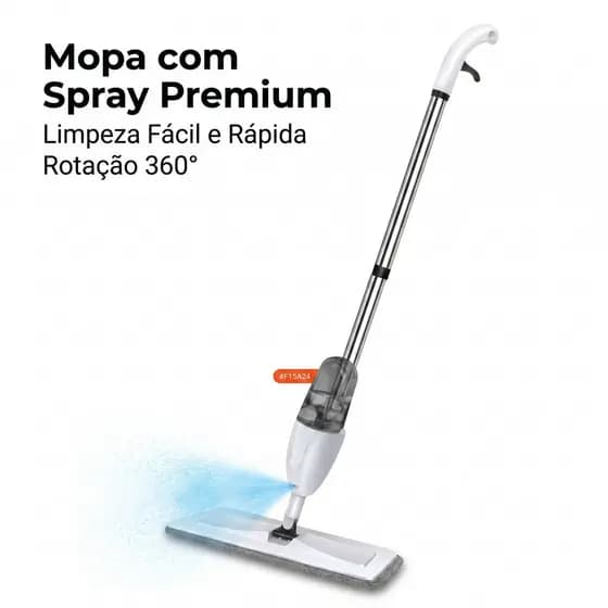 Mop Spray Rodo Inteligente Com Reservatório Limpeza Flash Microfibra Esfregão Mágico Flat BOM-7372