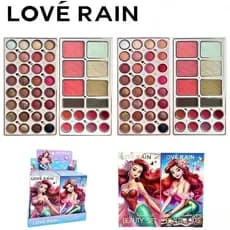 Paleta de Maquiagem Love Rain Completa 48 Itens – 32 Sombras + 8 Batons + Blush Iluminador e Contorno