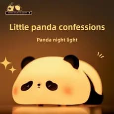 Luminária de Panda Silicone Mesa Lâmpada Noturna Abajur Fofo Sensor Toque Touch Natal LedPresentes