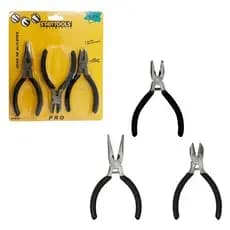 Kit Mini Alicates Com Mola 45cm Preto Ferramentas Precisao Manutencao Eletronica