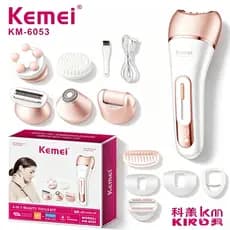 Kemei Depilador 6053 Feminino Elétrico, Barbeador Feminino, Perna Corpo Depilação Depilador KM 6053