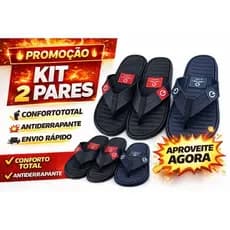 KIT 2 PARES CHINELO MASCULINO ANTIDERRAPANTE CONFORTÁVEL PROMOÇÃO ENVIO RÁPIDO