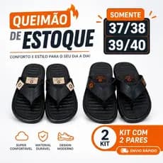 🔥 QUEIMÃO DE ESTOQUE 🔥 KIT 2 PARES CHINELO MASCULINO SOMENTE 37/38 E 39/40 ⚠️