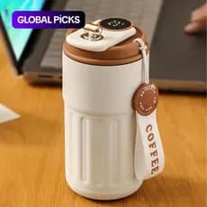 Caneca Térmica de Aço Inoxidável com Display de Temperatura, Garrafa Térmica Portátil para Café com Alça, Garrafa de Águ