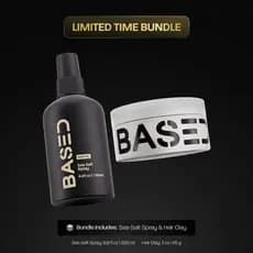 BASED Texture & Hold Duo: Conjunto de Spray de Sal Marinho e Cera Capilar - Spray Volumizador Não Tóxico com Algas Marin