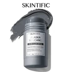 SKINTIFIC Alaska Volcano Pore Clay Stick Máscara Facial em Bastão para Remoção de Cravos com Argila Natural, Esfoliante
