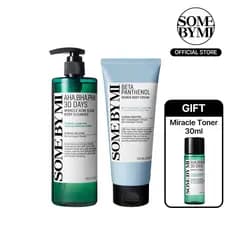 Conjunto de Cuidados Corporais Coreanos - Sabonete Corporal Esfoliante Suave para Pele com Tendência a Acne e Creme Corp