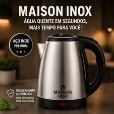 Chaleira Elétrica Inox Premium 1,8L Água Quente Rápida com Desligamento Automático Ideal