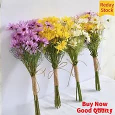 Flores Artificiais Margarida Camomila Cosmos Falsas Simulação Buquê De Plástico Casa Sala Estar Restaurante Decoração FR