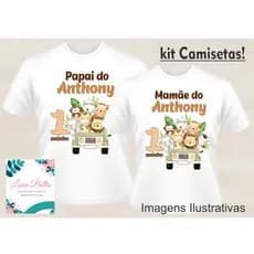 Kit 2 Camisetas Personalizadas Aniversário Safári 1