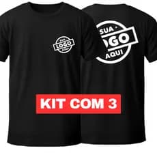 Kit 3 Camisetas Personalizadas Com Sua Logo 100% Algodão premium Envio Rápido
