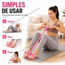 Extensor Elastico Com Pedal Multifuncional Academia Treino Em Casa Abdomen Pernas Braços Fitness