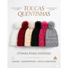 Touca Feminina Lã Elegante Estilosa Premium Quentinha Macia Moderna Outono Inverno Frio Gorro